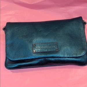 Marc Jacob metallic blue clutch + attachable strap